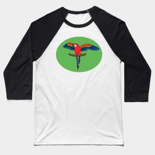 Abstract Scarlet Macaw Parrot Design Baseball T-Shirt